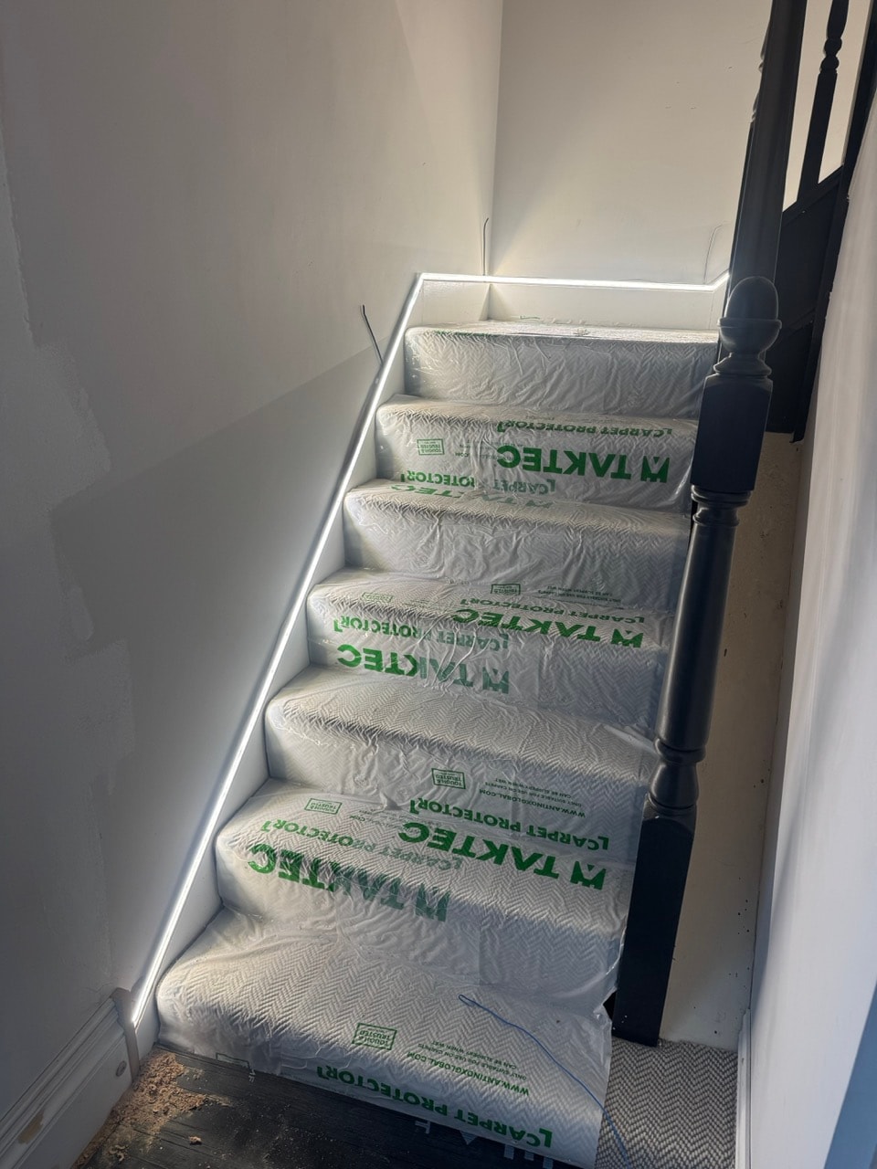 Protected staircase during renovation work